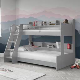 Cheshire Walnut Triple Sleeper Light Grey - Single (90cm) - thumbnail 3