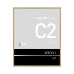 nielsen C2 Aluminium Picture Frame 40x50cm - Float Glass & Push/Turn Clips in Gold - Size: 40x50 cm - thumbnail 1