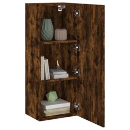 Berkfield Home TV Wall Cabinet Smoked Oak 40.5x30x102 cm Engineered Wood in Brown - thumbnail 5