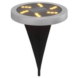 Berkfield Home Solar Ground Lights with Ground Spikes Outdoor 12 pcs Warm White in Black
