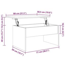 Berkfield Home Coffee Table Smoked Oak 80x50.5x41.5 cm Engineered Wood in Brown - thumbnail 9