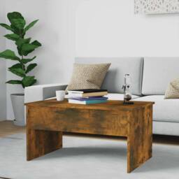 Berkfield Home Coffee Table Smoked Oak 80x50.5x41.5 cm Engineered Wood in Brown - thumbnail 8