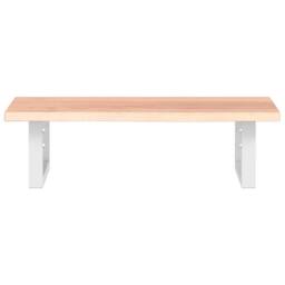 Berkfield Home Basin Shelf Wall Mounted Steel & Solid Wood Oak in Brown - thumbnail 4