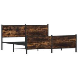 Berkfield Home Metal Bed Frame without Mattress Smoked Oak 180x200 cm Super King in Brown - thumbnail 4