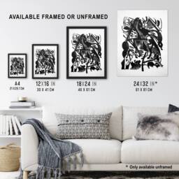 "Artery8 Birth of the Wolves Abstract Franz Marc Vintage Wall Art Print Poster in White - Size: W12"" x H16""" - thumbnail 3