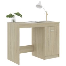 Berkfield Home Desk Sonoma Oak 100x50x76 cm Engineered Wood in Brown - Size: 100 x 50 x 76 cm - thumbnail 5
