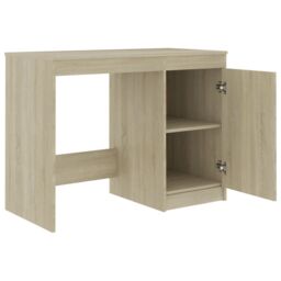 Berkfield Home Desk Sonoma Oak 100x50x76 cm Engineered Wood in Brown - Size: 100 x 50 x 76 cm - thumbnail 4