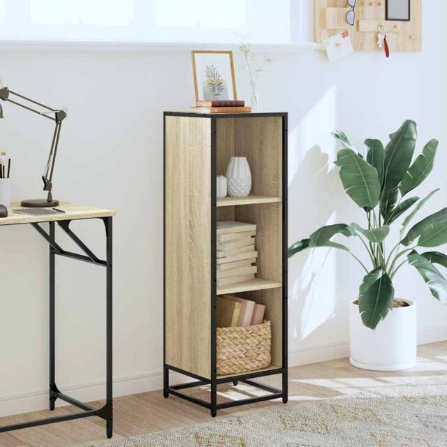 Berkfield Home Modern Book Cabinet Sonoma Oak 33.5x33x107.5 cm Engineered Wood in Light Tan - image 1