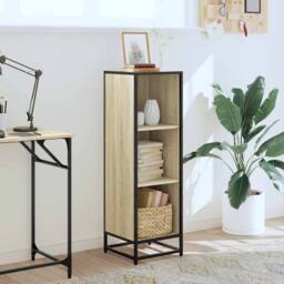 Berkfield Home Modern Book Cabinet Sonoma Oak 33.5x33x107.5 cm Engineered Wood in Light Tan - thumbnail 1