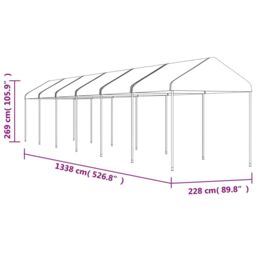 Berkfield Home Gazebo with Roof White 13.38x2.28x2.69 m Polyethylene - thumbnail 5
