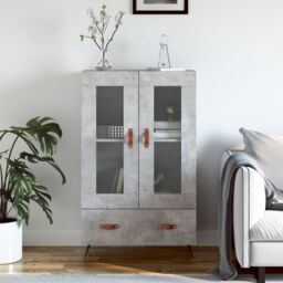 Berkfield Home Highboard Concrete Grey 69.5x31x115 cm Engineered Wood - thumbnail 1