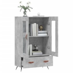 Berkfield Home Highboard Concrete Grey 69.5x31x115 cm Engineered Wood - thumbnail 4