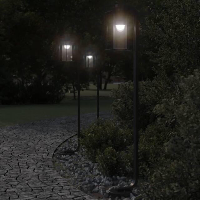 Berkfield Home Outdoor Floor Lamps 3pcs Black 100 cm Stainless Steel - image 1