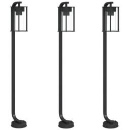 Berkfield Home Outdoor Floor Lamps 3pcs Black 100 cm Stainless Steel - thumbnail 2