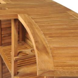 Berkfield Home Durable Folding Bar Table 155x53x105 cm Solid Teak Wood in Brown - Size: 155 x 53 x 105 cm - thumbnail 7