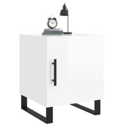 Berkfield Home Bedside Cabinet High Gloss White 40x40x50 cm Engineered Wood - Size: 40 x 40 x 50 cm - thumbnail 4