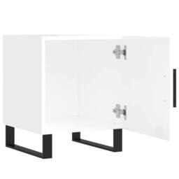 Berkfield Home Bedside Cabinet High Gloss White 40x40x50 cm Engineered Wood - Size: 40 x 40 x 50 cm - thumbnail 5