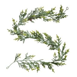 Samuel Alexander 160cm Artificial Green Spruce Frosted Christmas Garland with Pinecones - thumbnail 8
