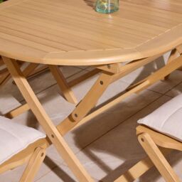 Rowlinsons Ashdown Six Seater Oval Wooden Dining Set in Brown - thumbnail 4