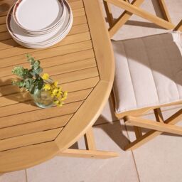 Rowlinsons Ashdown Six Seater Oval Wooden Dining Set in Brown - thumbnail 9