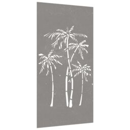 Berkfield Home Garden Wall Decoration 105x55 cm Corten Steel Palm Tree Design in Brown - thumbnail 3