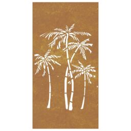 Berkfield Home Garden Wall Decoration 105x55 cm Corten Steel Palm Tree Design in Brown - thumbnail 4