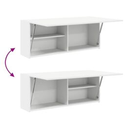 Berkfield Home Bathroom Wall Cabinet White 100x25x40 cm Engineered Wood - Size: 100 x 25 x 40 cm - thumbnail 9