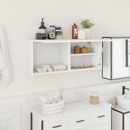 Berkfield Home Bathroom Wall Cabinet White 100x25x40 cm Engineered Wood - Size: 100 x 25 x 40 cm