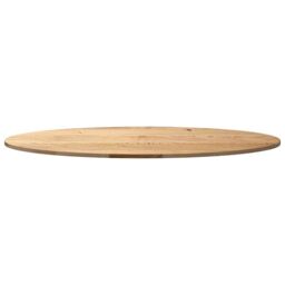 Berkfield Home Table Top 140x60x2 cm Solid Wood Oak Oval in Brown - Size: 140 x 60 x 2 cm - thumbnail 5