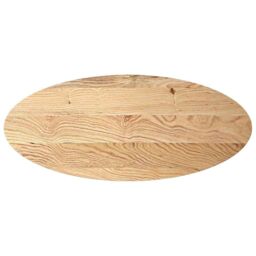 Berkfield Home Table Top 140x60x2 cm Solid Wood Oak Oval in Brown - Size: 140 x 60 x 2 cm - thumbnail 2