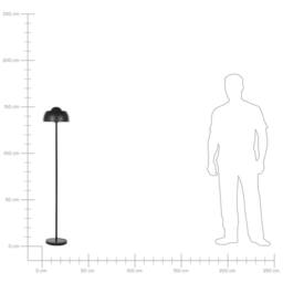 Wyld and Coco Black Steel Floor Lamp Round Base Dome Shade Industrial Ambient - thumbnail 9
