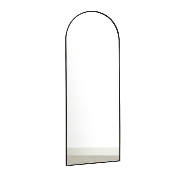 Melody Maison Large Black Arched Leaner Mirror 150cm X 60cm - Size: 150 cm X 60 cm - image 1