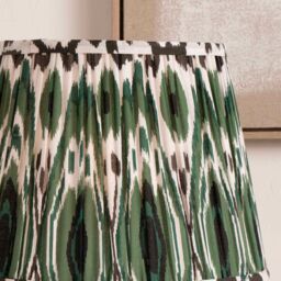 Ruma Green Ikat Patterned Pleated Tapered Shade for Floor Lamps - Size: 18 inches - thumbnail 2