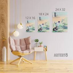 "Artery8 Beauties Harvesting Bracken Canvas Wall Art Print Ogata Gekko in Green - Size: W18"" x H24""" - thumbnail 4