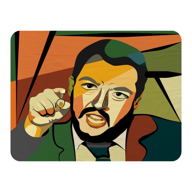 Benjamin Tate Design cubism art style, politician Designer Blanket in Natural - Size: 120 cm x 150 cm - image 1