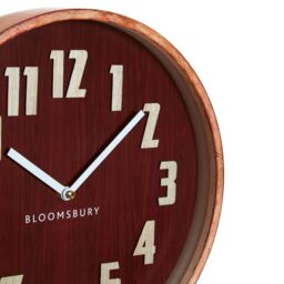 Orsina Easy To Read Small Wall Clock, Retro Design Clock For Indoor, Versatile Functional Outdoor Clock in Red - thumbnail 2
