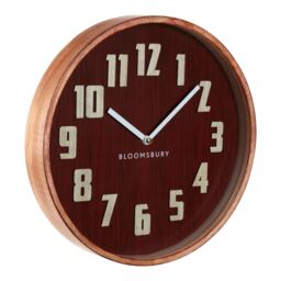 Orsina Easy To Read Small Wall Clock, Retro Design Clock For Indoor, Versatile Functional Outdoor Clock in Red