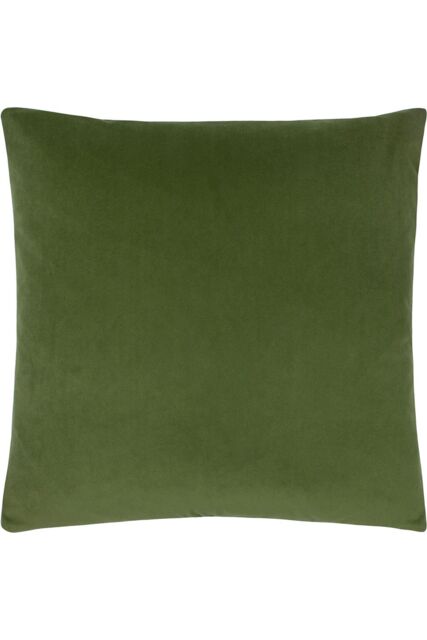 Paoletti Sunningdale Plain Velvet Cushion in Olive - Size: 50 cm x 50 cm - image 1