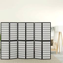 Berkfield Home Folding 6-Panel Room Divider Japanese Style 240x170 cm Black