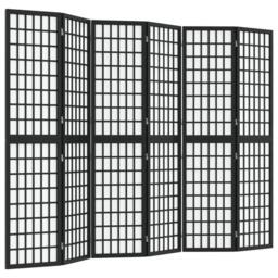 Berkfield Home Folding 6-Panel Room Divider Japanese Style 240x170 cm Black - thumbnail 2