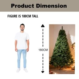 Shatchi 6FT Alaskan Pine Green Artificial Christmas Tree Bushy 550 Tips Xmas Decorations - thumbnail 5