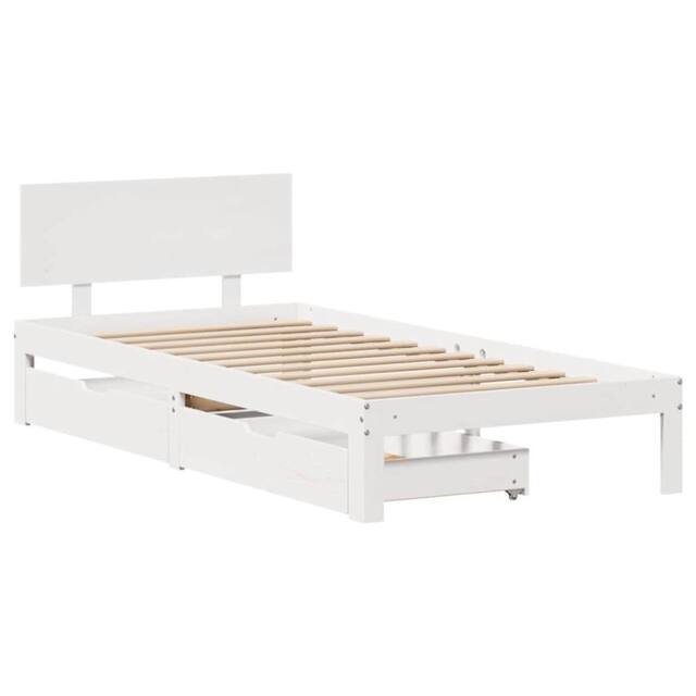 Berkfield Home Decorative Bed Frame with Drawers without Mattress White 90x200 cm - image 1