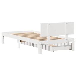 Berkfield Home Decorative Bed Frame with Drawers without Mattress White 90x200 cm - thumbnail 6