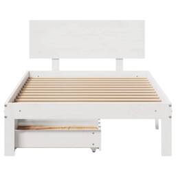 Berkfield Home Decorative Bed Frame with Drawers without Mattress White 90x200 cm - thumbnail 4