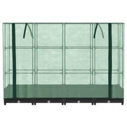 Berkfield Home Raised Bed with Greenhouse Cover Rattan Look 160x40x123 cm in Black - Size: 160 x 40 x 123 cm - thumbnail 4