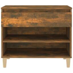 Berkfield Home Shoe Cabinet Smoked Oak 70x36x60 cm Engineered Wood in Brown - Size: 70 x 36 x 60 cm - thumbnail 6