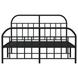 Berkfield Home Metal Bed Frame with Headboard & Footboard Black 135x190 cm Double - thumbnail 6