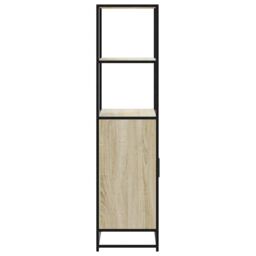 Berkfield Home Highboard Sonoma Oak 68x35x139 cm Engineered Wood & Metal in Brown - Size: 68 x 35 x 139 cm - thumbnail 5