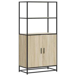 Berkfield Home Highboard Sonoma Oak 68x35x139 cm Engineered Wood & Metal in Brown - Size: 68 x 35 x 139 cm - thumbnail 2