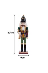 Living and Home Wooden Nutcracker Soldier Figurine Christmas Ornament in Yellow - thumbnail 3